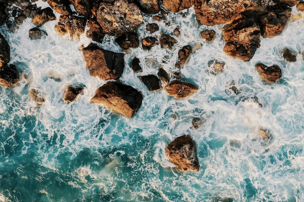 Free photo bird's eye view of a shore break