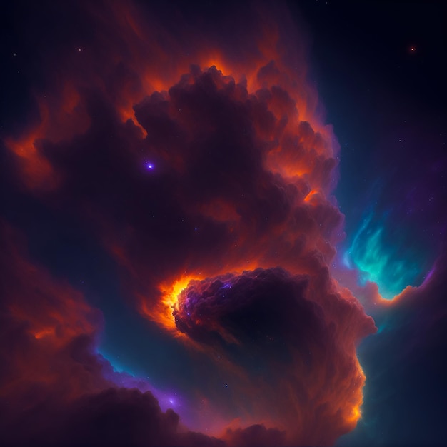 The birth of a supernova nebula ai generation created a fantastic illustration of the big bang explosion of the universe Generative AI