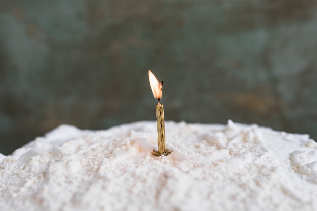 Birthday cake decorated with candles