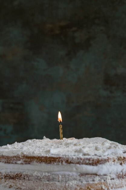 Birthday cake decorated with candles