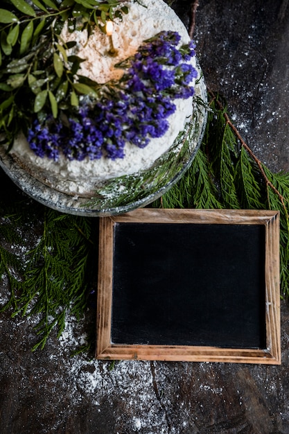 Birthday cake decorated with flowers