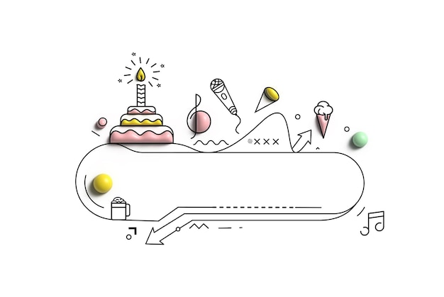 Бесплатное фото Икона торта ко дню рождения с днем рождения торт на день рождения со свечами