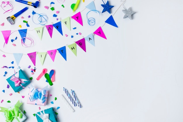 Birthday decoration with copy space