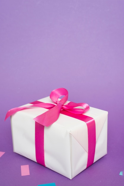 Free photo birthday giftbox with bow