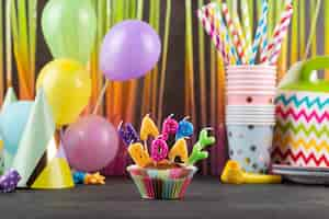 Free photo birthday party elements arrangement