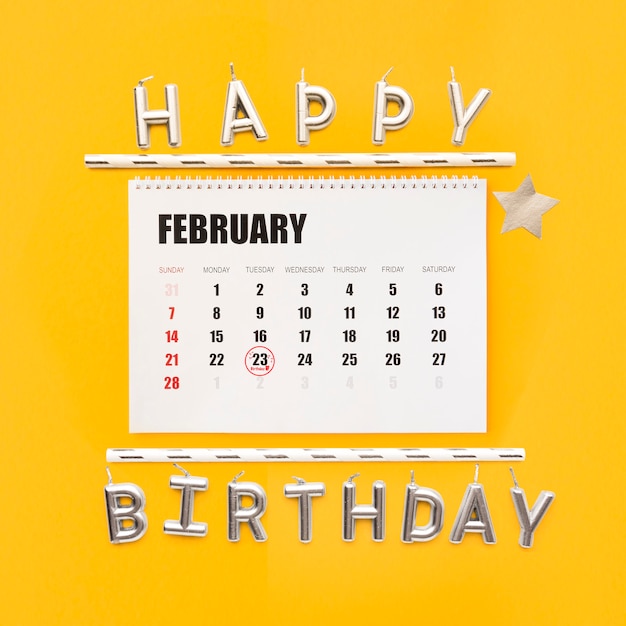 Birthday reminders in calendar and candles