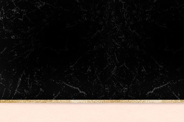 Free photo black aesthetic marble golden sparkly background