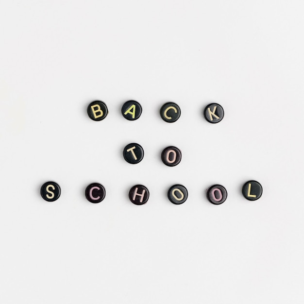 Free photo black back to school beads message typography