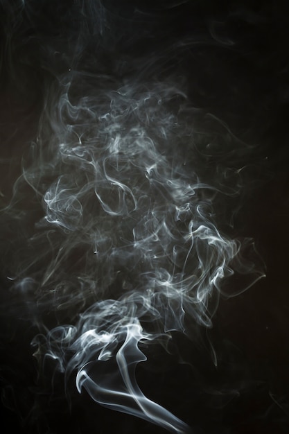 Free photo black background with dynamic smoke silhouette