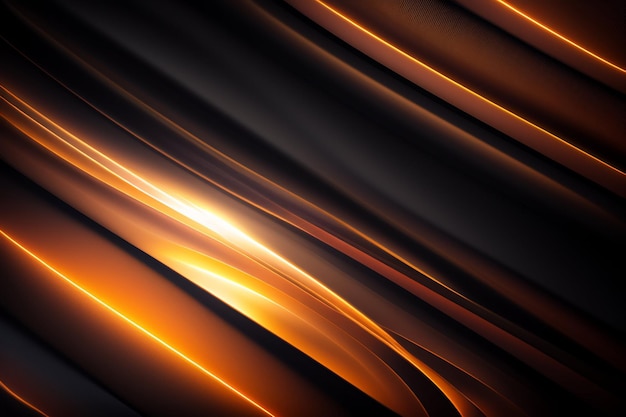 無料写真 黒の背景にオレンジ色の線と明るいパターン