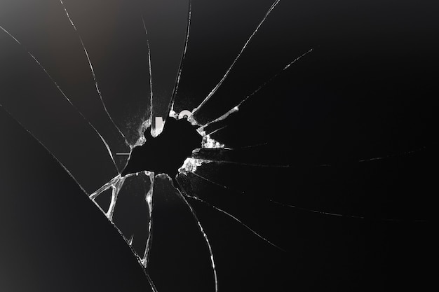 Black background with shattered glass texture