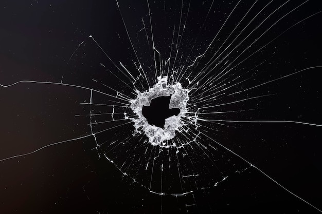 Black background with shattered glass texture