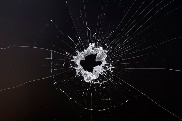 Black background with shattered glass texture