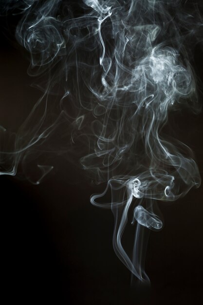 Black background with silhouette of steam