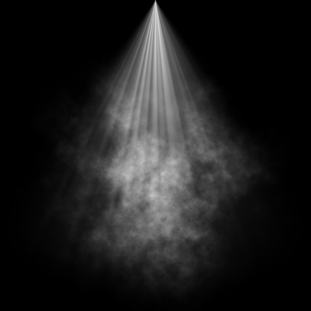 Free photo black background with smoke in spotlight