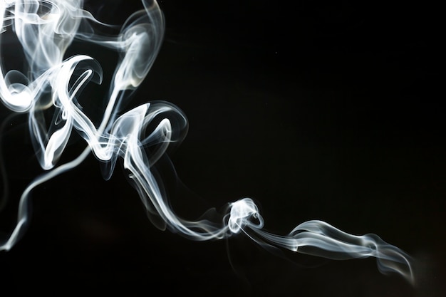 Free photo black background with white smoke floating