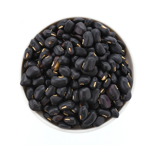 Black beans isolated on white background