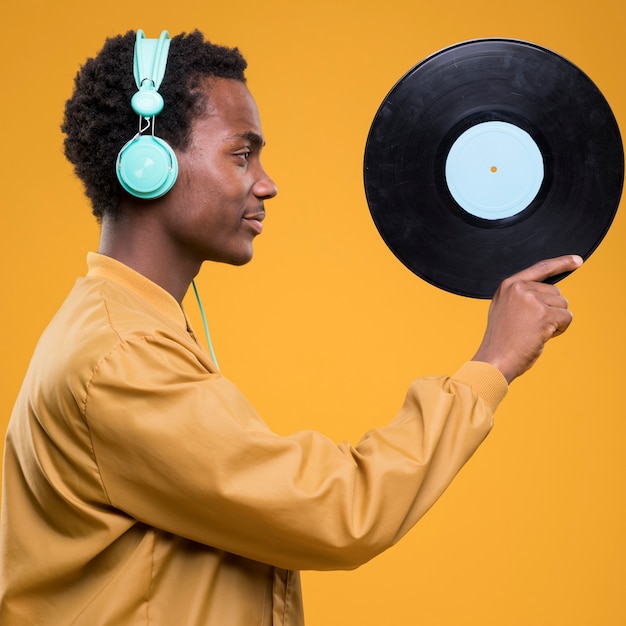 Black boy posing with headphones