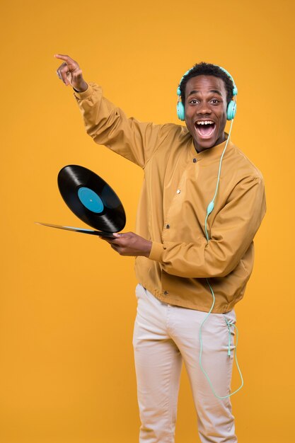 Black boy posing with headphones