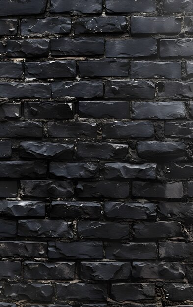 Black brick wall surface texture