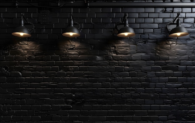 無料写真 黒いレンガの壁の表面質感