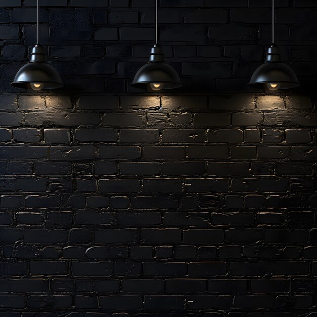 Black brick wall surface texture