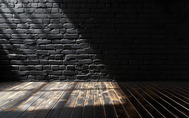 Free photo black brick wall surface texture