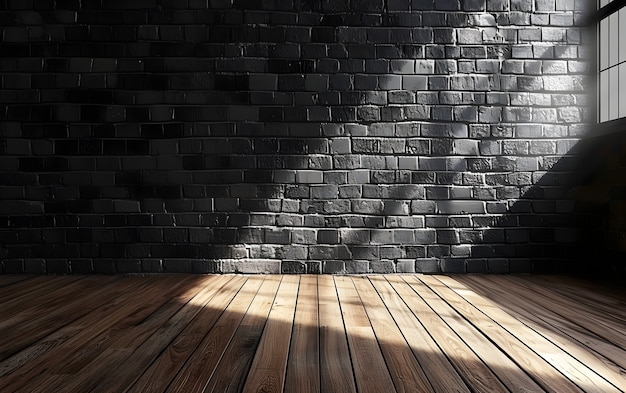 Free photo black brick wall surface texture