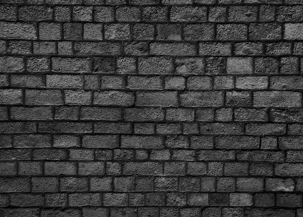 Free photo black brick wall texture