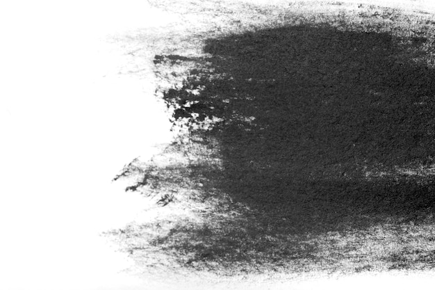 白い​背景​に​分離された​白い​紙​に​黒い​ブラシ​ストローク​油絵の具