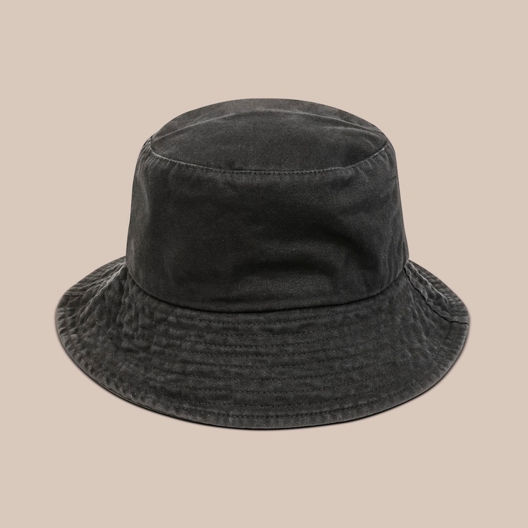 Free Photo black bucket hat unisex accessory