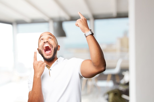 Free photo black businessman happy expression