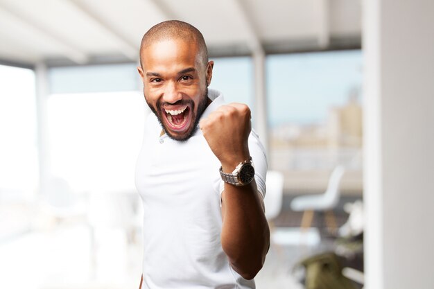 black businessman happy expression