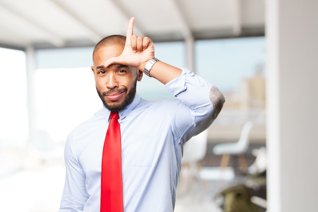 black businessman happy expression