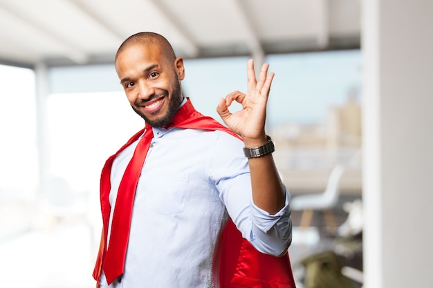 Free photo black businessman happy expression