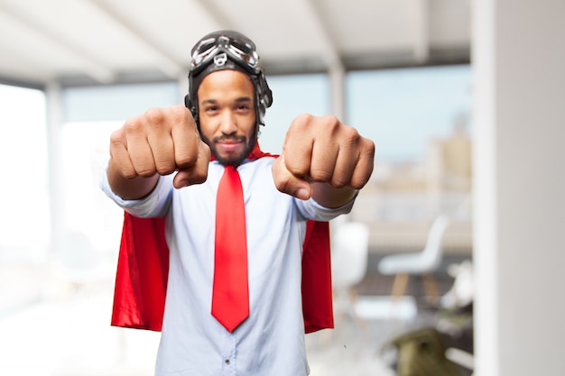 Free photo black businessman happy expression