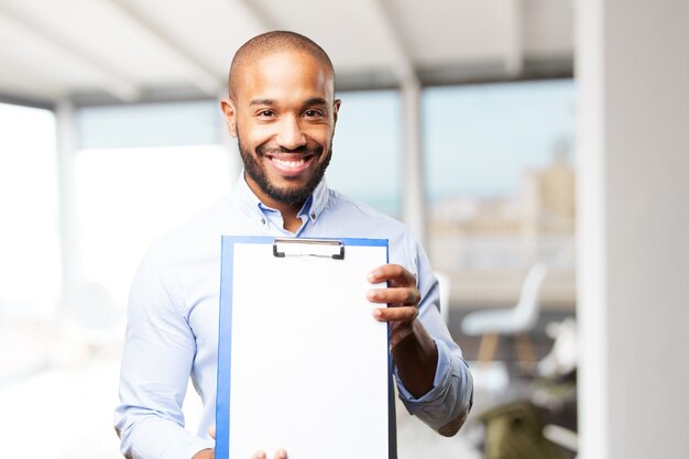 black businessman happy expression