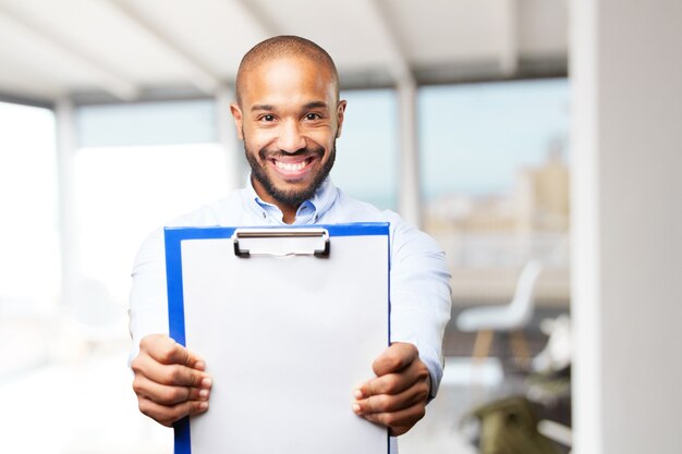 black businessman happy expression