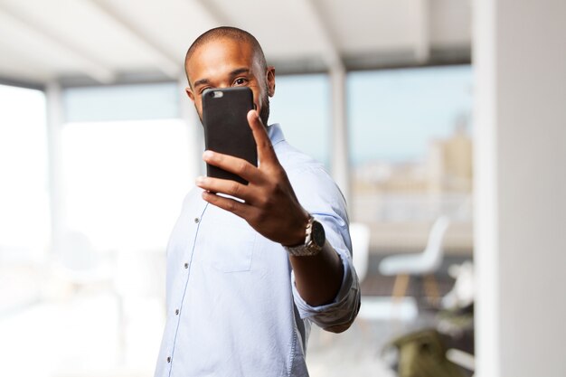 black businessman happy expression