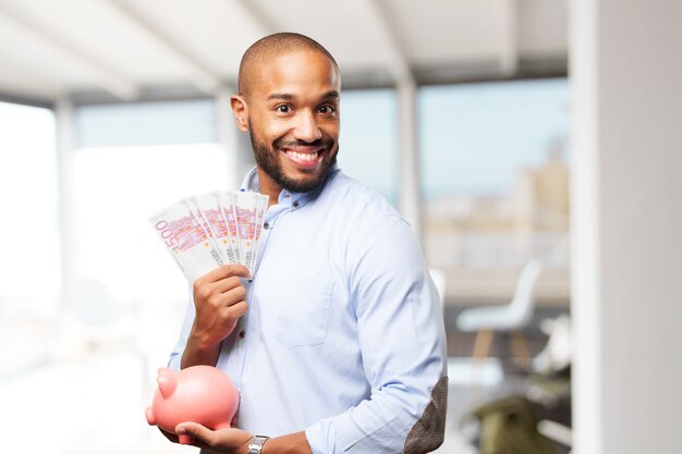 black businessman happy expression