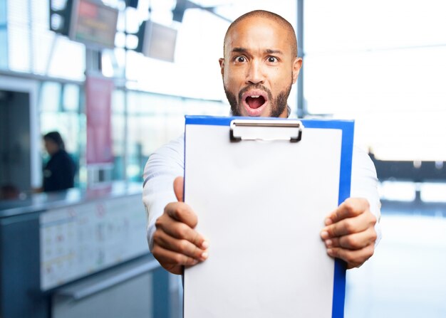 black businessman surprised expression