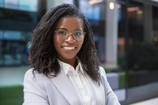 Black businesswoman smiling