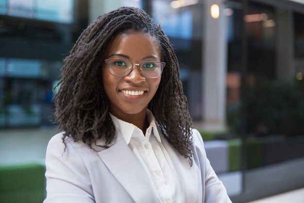 Black businesswoman smiling