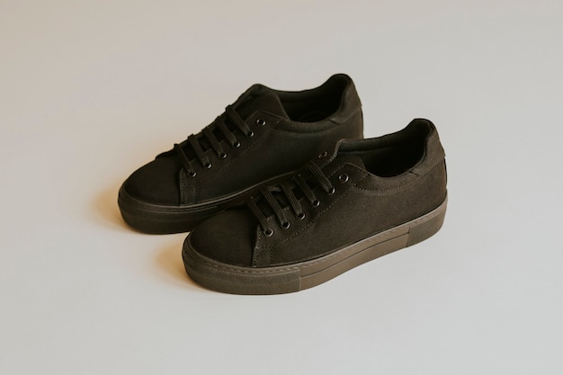 Black canvas sneakers unisex shoes