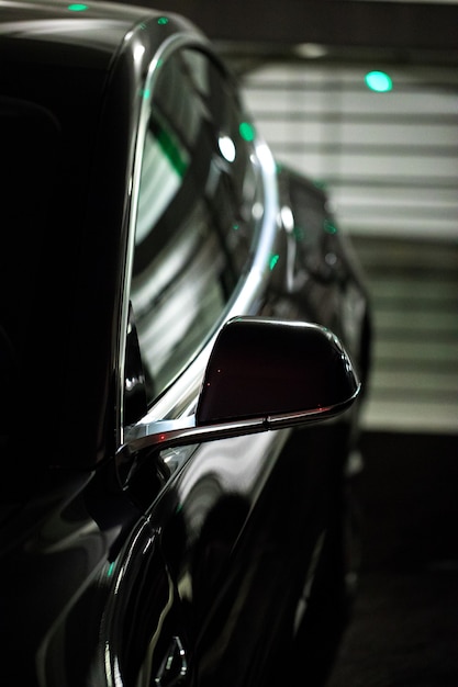 Black car in garage