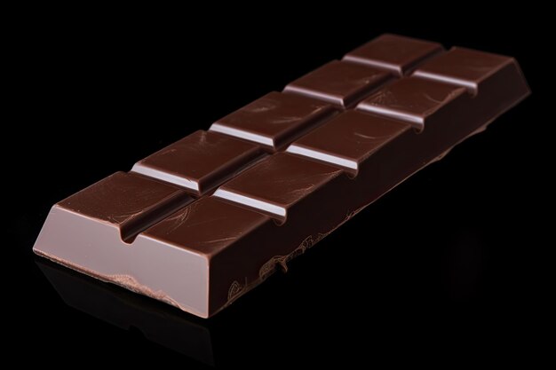 Black Chocolate bar on black background Ai generative