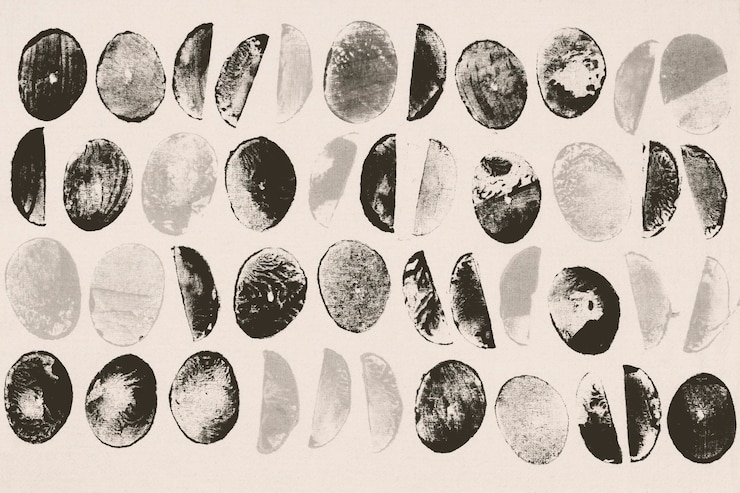Free Photo black circle pattern background block prints