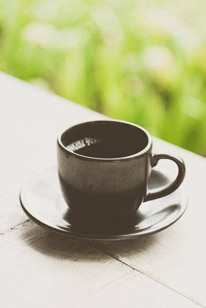 Black coffee cup