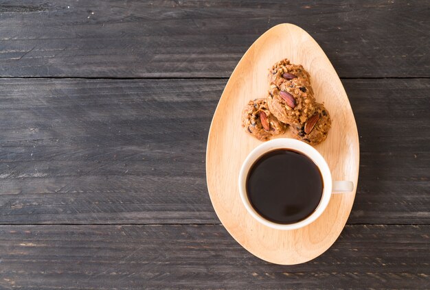 black coffee with cookies