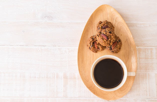 black coffee with cookies